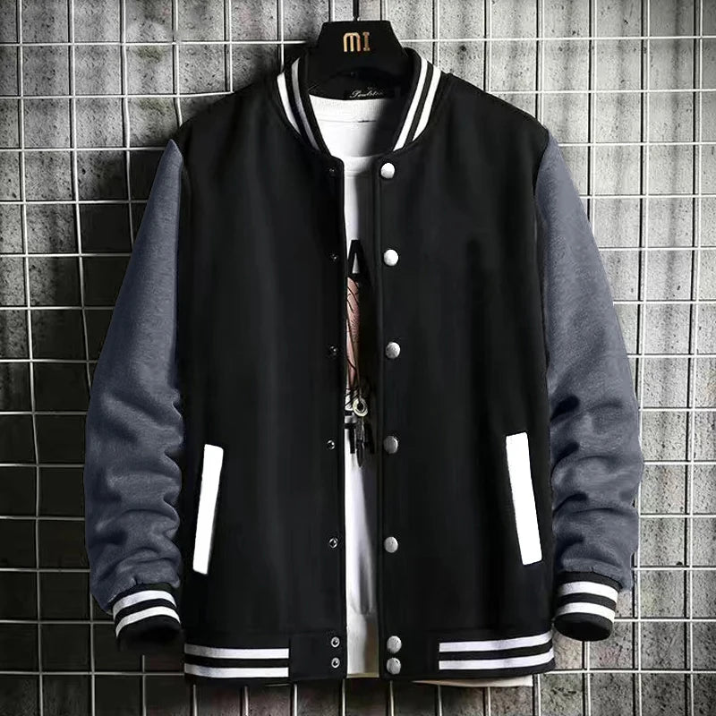 Black Gray White Solid Color Jacket ,Loose Oversize S-5XL Clothes Men, Women Baseball Uniform, Street Coat Warm Fleece Soft Jackets.