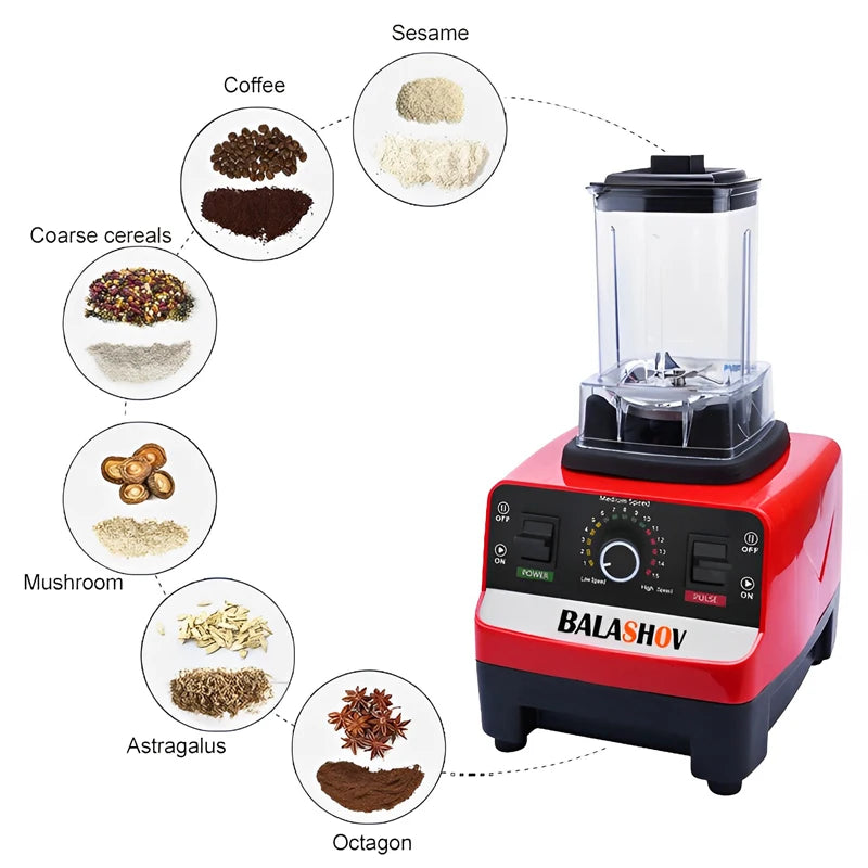 2000W Heavy Duty Commercial Blender, Stationary Mixer Food Processor.