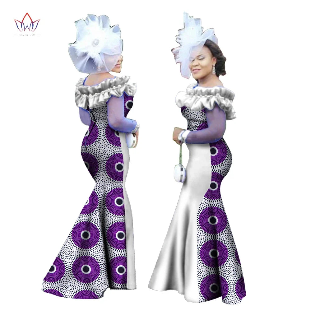 New Style Women Dress African Clothing, Long Sleeve Dashiki Long Maxi Dresses for Women Plus Size 6XL WY2451.