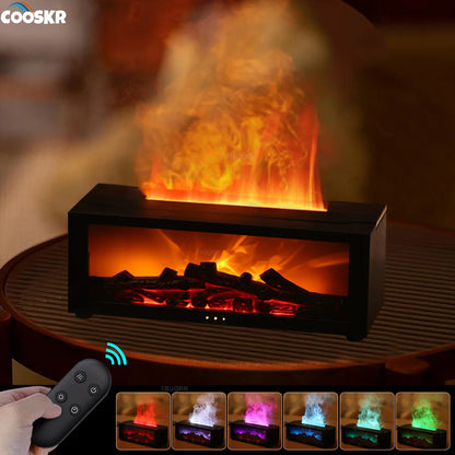 Air Humidifier Essential Oil, Home Aroma , Flame Automatic Fragrance Diffuser, With LED Light, Remote Control