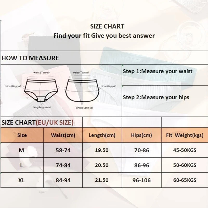 7PCS Women Seamless Cotton Panties, Ladies Low Rise Stripe Underwear Elastic Comfortable Cotton Briefs.