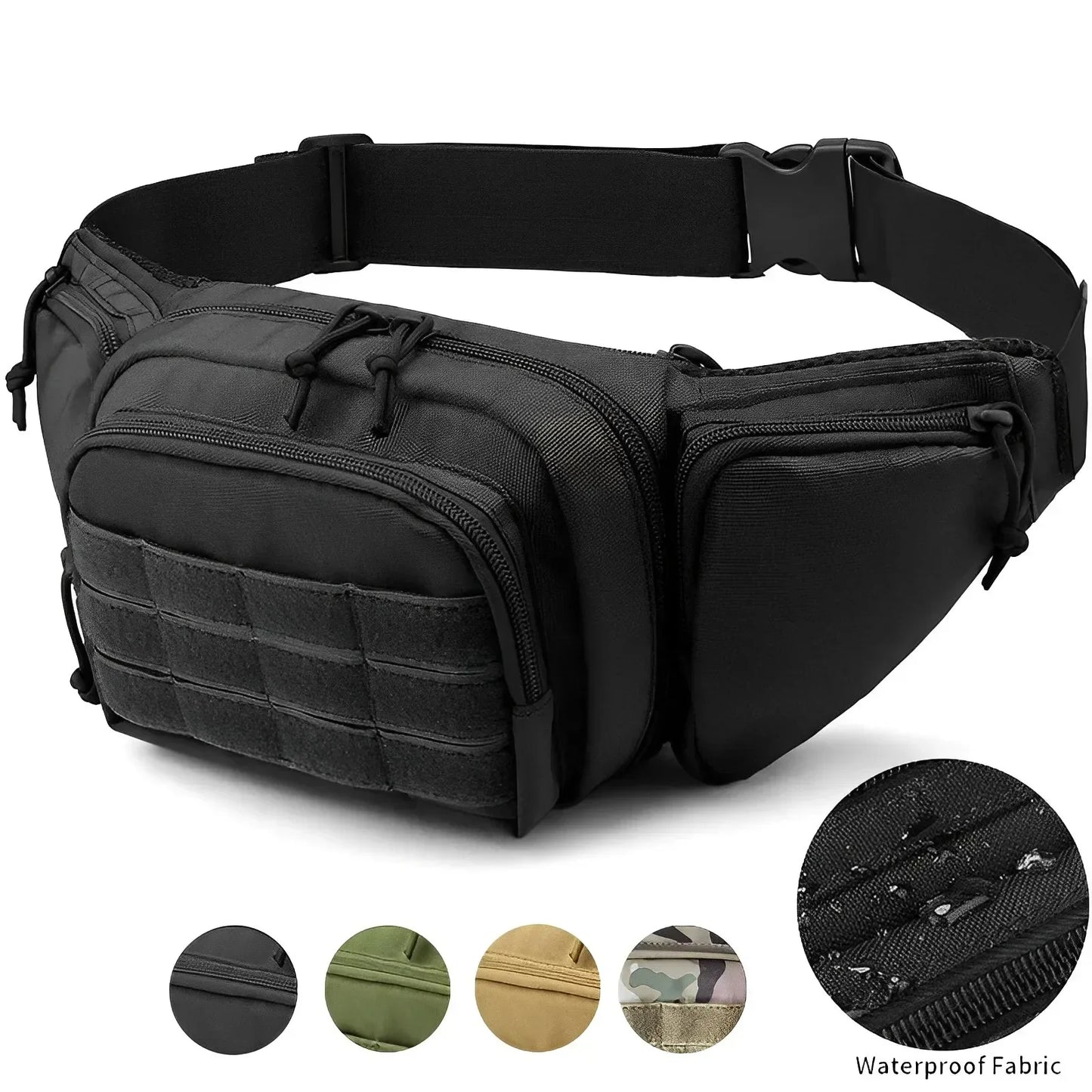 Men Nylon Shoulder Hiking Mobile Phone Bag. Multi-function Waist Pack High-capacity  Bag.