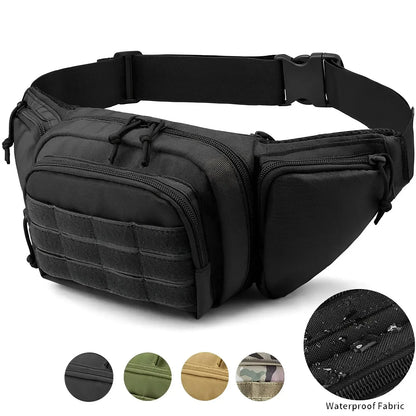 Men Nylon Shoulder Hiking Mobile Phone Bag. Multi-function Waist Pack High-capacity  Bag.