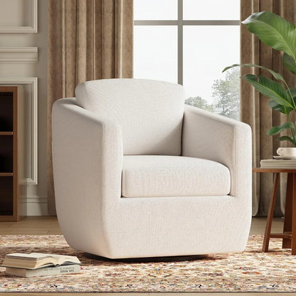 360-Degree Swiveling Accent Chair Pair with Pillows