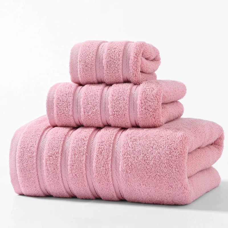 Luxurious 100%Cotton Towel Set Bunndle,Ultra Soft Blue Hand+Face+Bath Towel.