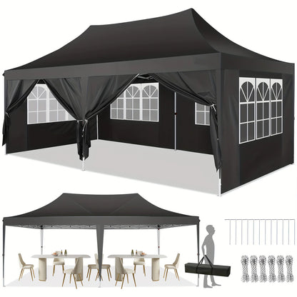 10x20 Pop Up Canopy Tent with 6 Sidewalls, Wedding Party.
