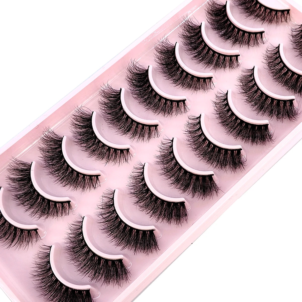 10 Pairs Faux Mink Eyelashes Handmade  Natural  Simulation  3D Curly Eyelashes