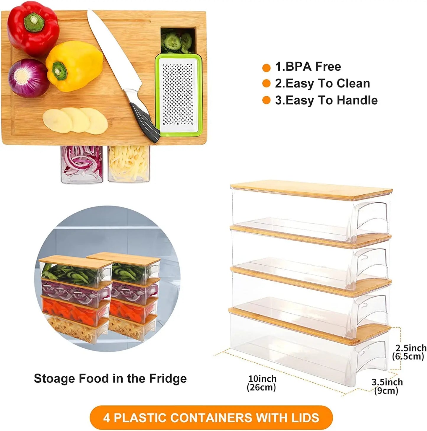 Multi Functional Drawer Style Cutting Board Kitchen Set