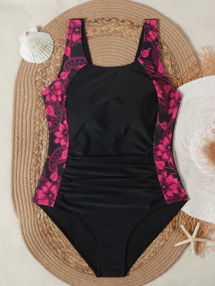 One Piece Plus Size High Waist Bikini Women Push Up Large Size Swimsuit Summer.