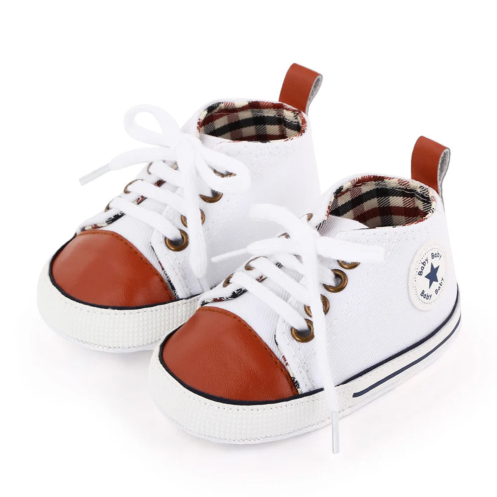 New Baby Shoes Boys Girls Classic Canvas Casual Sneakers, Spring Newborn First Walker Toddler, Non-Slip Walking Shoes.