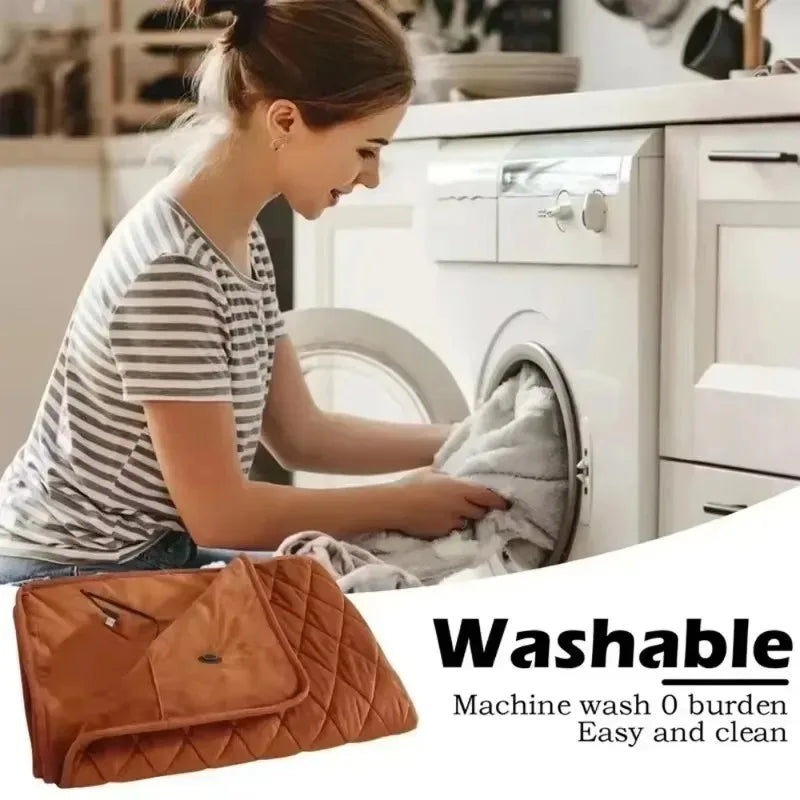 Multifunctional Electric Blanket USB Winter Shawl, 3 Adjustments Fast Heating with Pocket Washable.