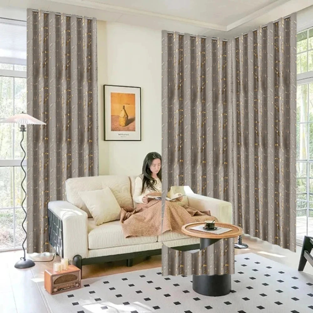 1pc/2pcs Wave and Marble 100% Blackout Curtains, Hot Stamping and Silver Curtains.