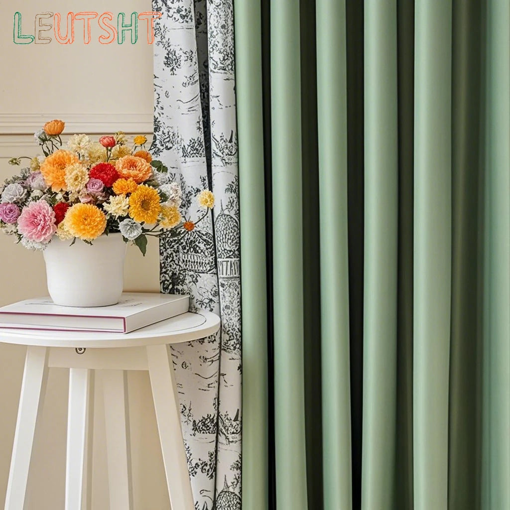 French Pastoral Style Drapes Light Luxury Bedroom Blackout Curtains