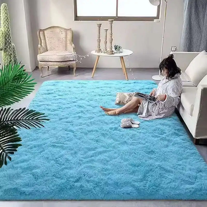VIKAMA Tie-dyed Fluffy Carpets For Living Room Decor.