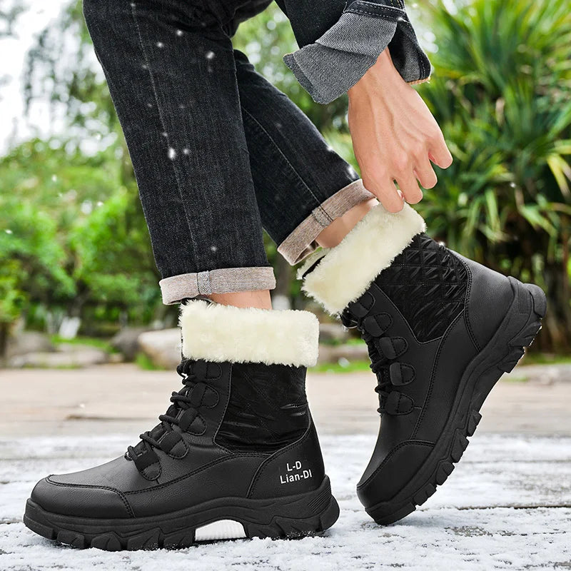 Men's Outdoor, Velvet Snow Boots Waterproof  Cold Proof Long Boots