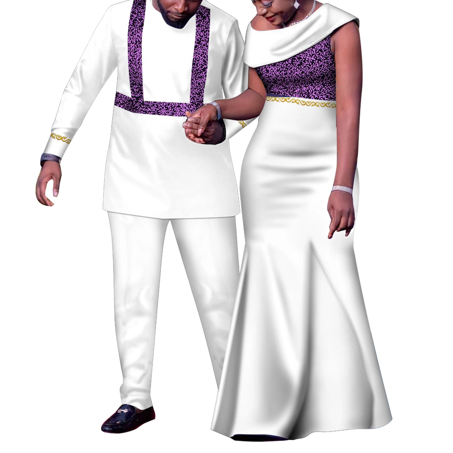 African Couple Outfits Match Sets Dashiki, African Men suit ,and Dresses for Women Couple Clothing WYQ905.