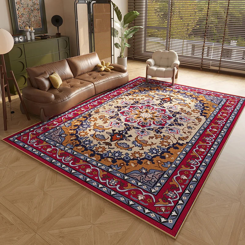 Persian Style Carpets for Living Room, Anti-slip Cloakroom Rug , Bedroom  Carpet Washable Sturdy Soft Floor Mat