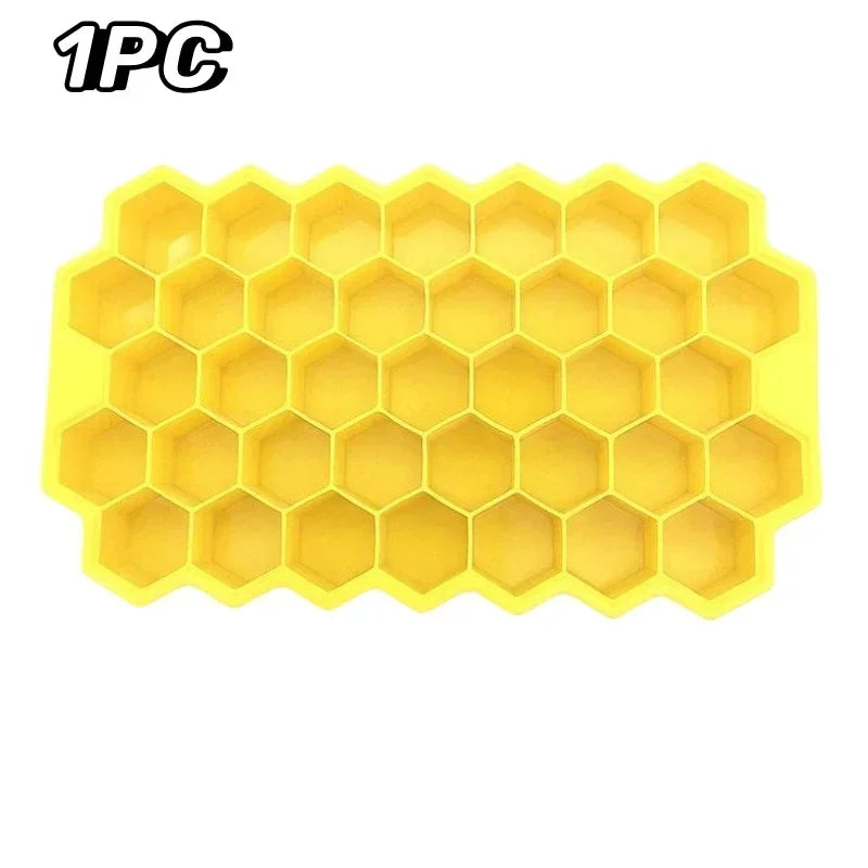 37 Grid Ice Cube Trays Freezer with Lid, Silicone for Small Ice Cube Molds, Easy-Release Reusable.