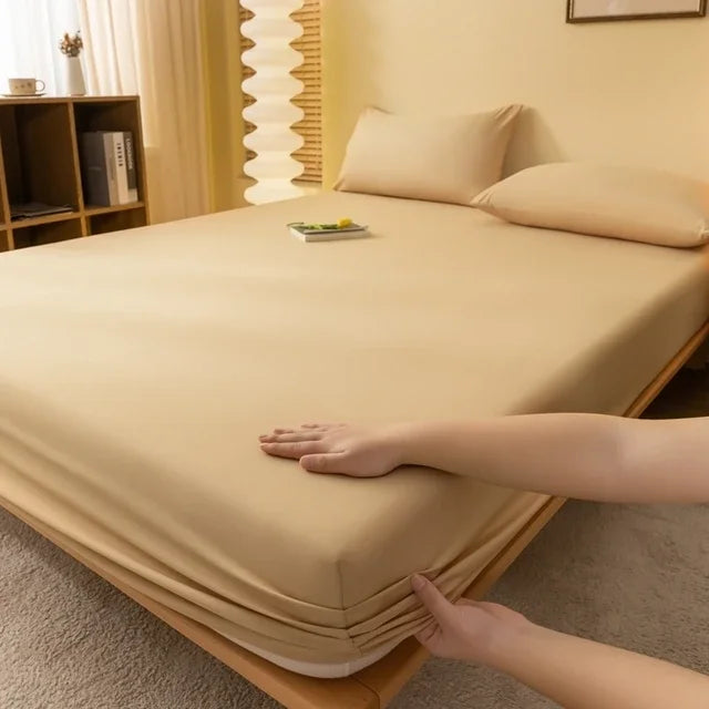 Luxury Double 100% Cotton Bed Sheet  Fitted  Elastic Mattress Cover