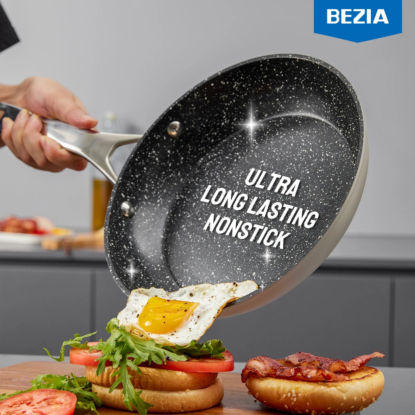 Induction Cookware Nonstick, 10-Piece Pots and Pans Set, for Induction Cooktop, Compatible with All Stoves.