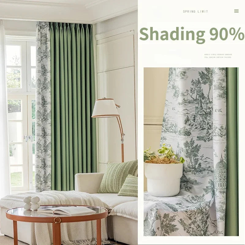 French Pastoral Style Drapes Light Luxury Bedroom Blackout Curtains