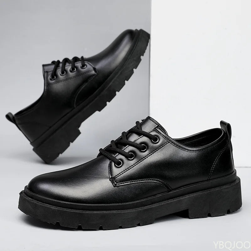 Spring Autumn Men Business, Dress Shoes Black Casual Comfortable Anti slip Wear resistant.
