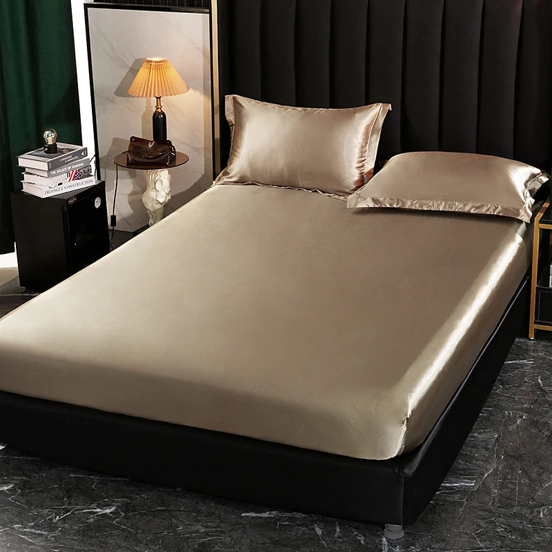 Luxury Satin  Bedding  With Fitted Sheet, Duvet Cover ,High End Bedding Sets