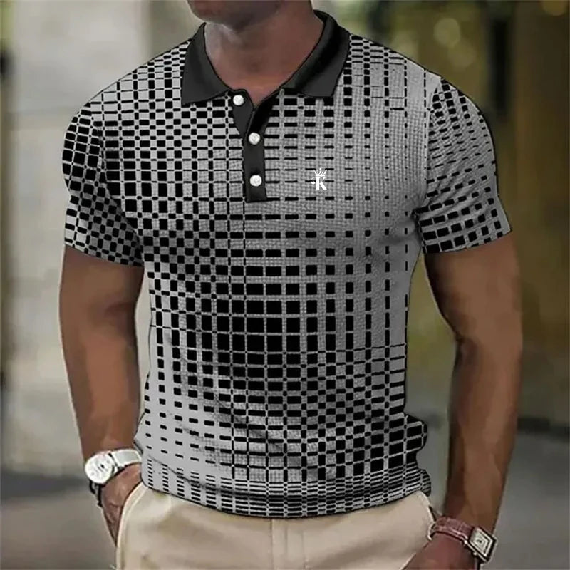 Men Polo Golf Shirt Work, Casual Collar Short Sleeve Basic Color.