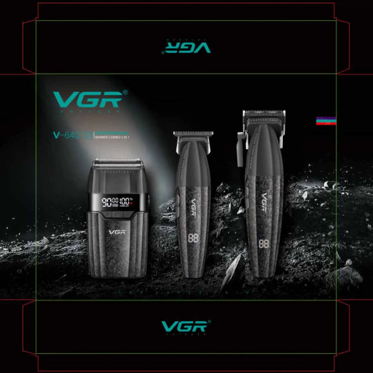 VGR Hair Clipper Professional 9000RPM Hair Cutting Machine, Face Shaver, Reciprocating Beard Trimmer, Hair Trimmer for Men V-640 S3.