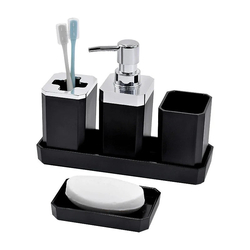 Bathroom Accessories Set , Soap Dispenser, Toothbrush , Swab Holder , Tray Set