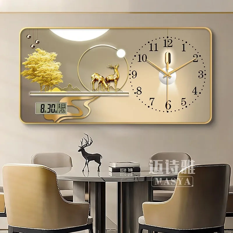 Digital Luxury Large Wall Clock, silent Timepiece,  Living Room Decorations!!
