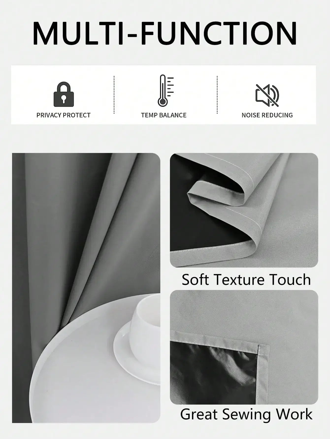 1panel Solid 100% Blackout Curtains with Grommets, Total Privacy Drapes for Bedroom, Living Room, Home Decor.