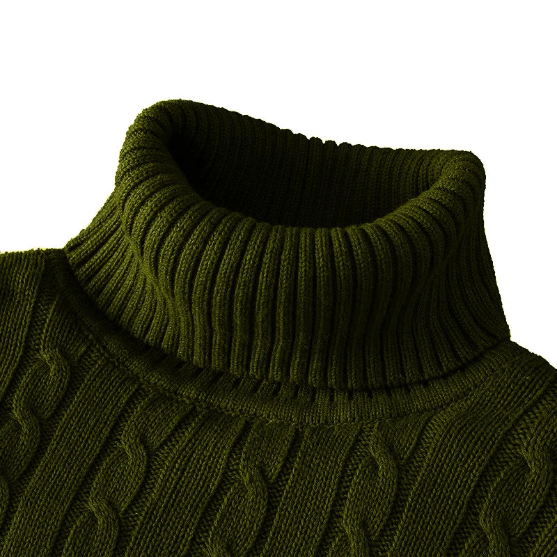 New Turtleneck Sweater Casual Men's Rollneck Knitted Sweater.