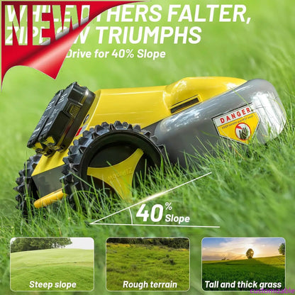 Remote Control Lawn Mower Battery Powered  All-Wheel Drive