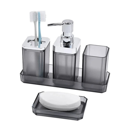 Bathroom Accessories Set , Soap Dispenser, Toothbrush , Swab Holder , Tray Set