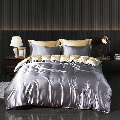 Luxury Satin  Bedding  With Fitted Sheet, Duvet Cover ,High End Bedding Sets