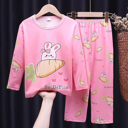 Cute Cartoon Printed Pajamas Sets Long Sleeve Suits Children's Clothing