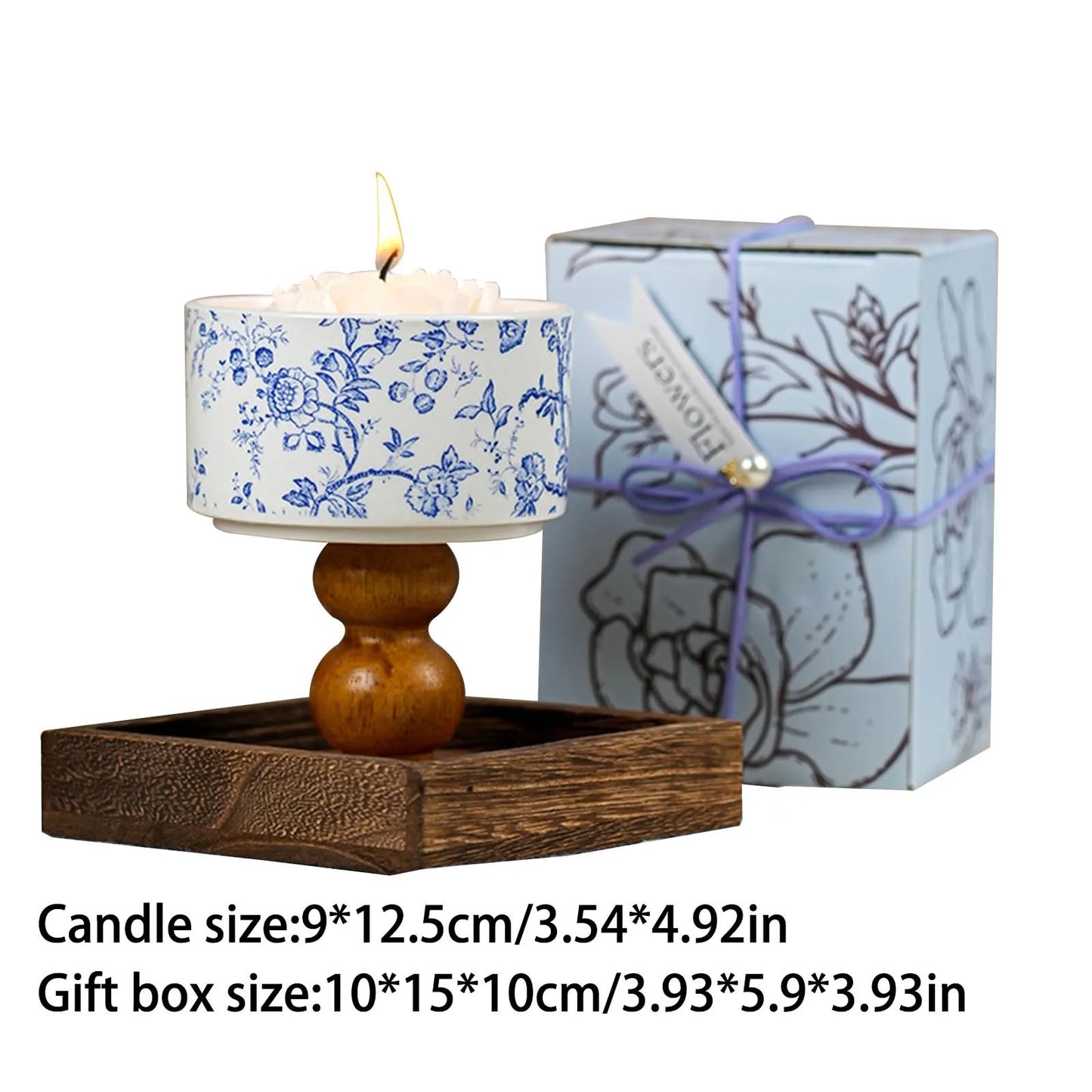 Scented Candles with Wooden Wick Decorative Aromatic  Flameless