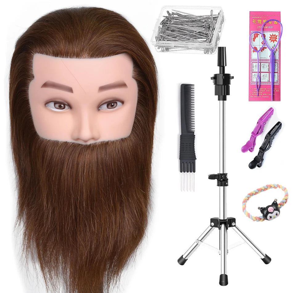 100% Real Human Hair Mannequin ,Styling Heads Cosmetology Practice Heads.