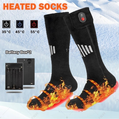 Winter Heated Socks With Battery Box ,Thermal Socks Women Men