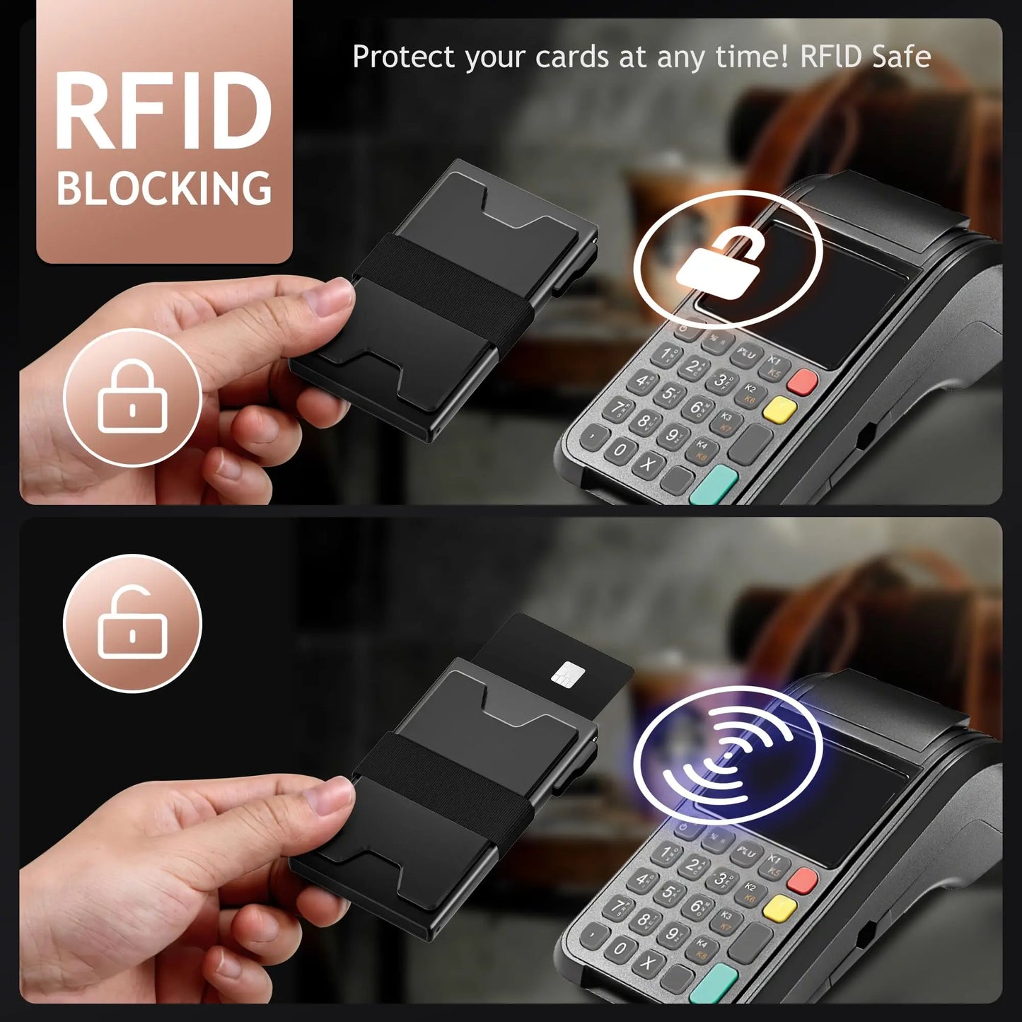 Slim Card Holder Wallet for Men, RFID Blocking Minimalist Men Wallet.