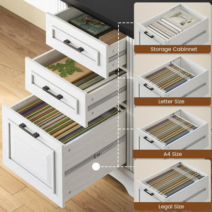 Executive Desk, Computer Desk with Storage Power Outlet.