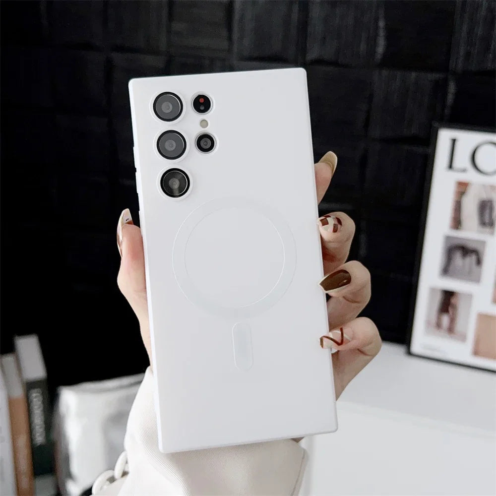 Luxury Magnetic Case for Samsung S25 S24 S23 S22 Ultra S21 S20 Plus, Samsung Note 20 Ultra