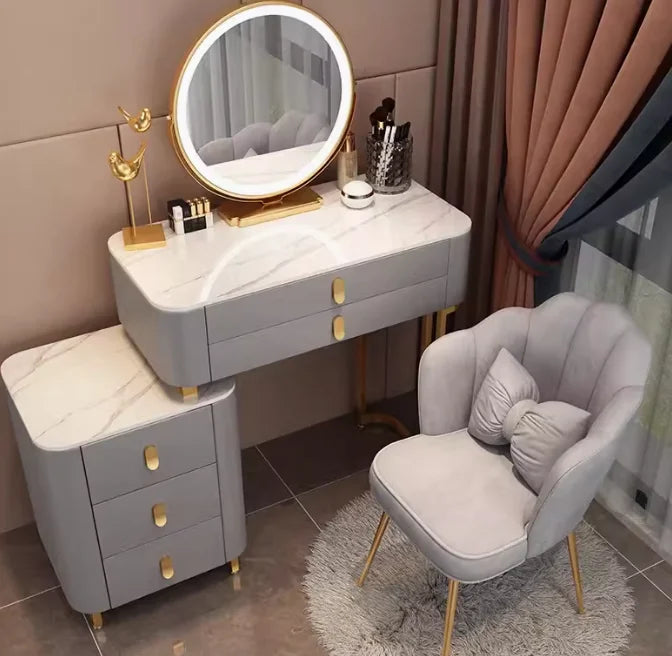 Bedroom Desk Dressing Table Chair Mirror Drawers