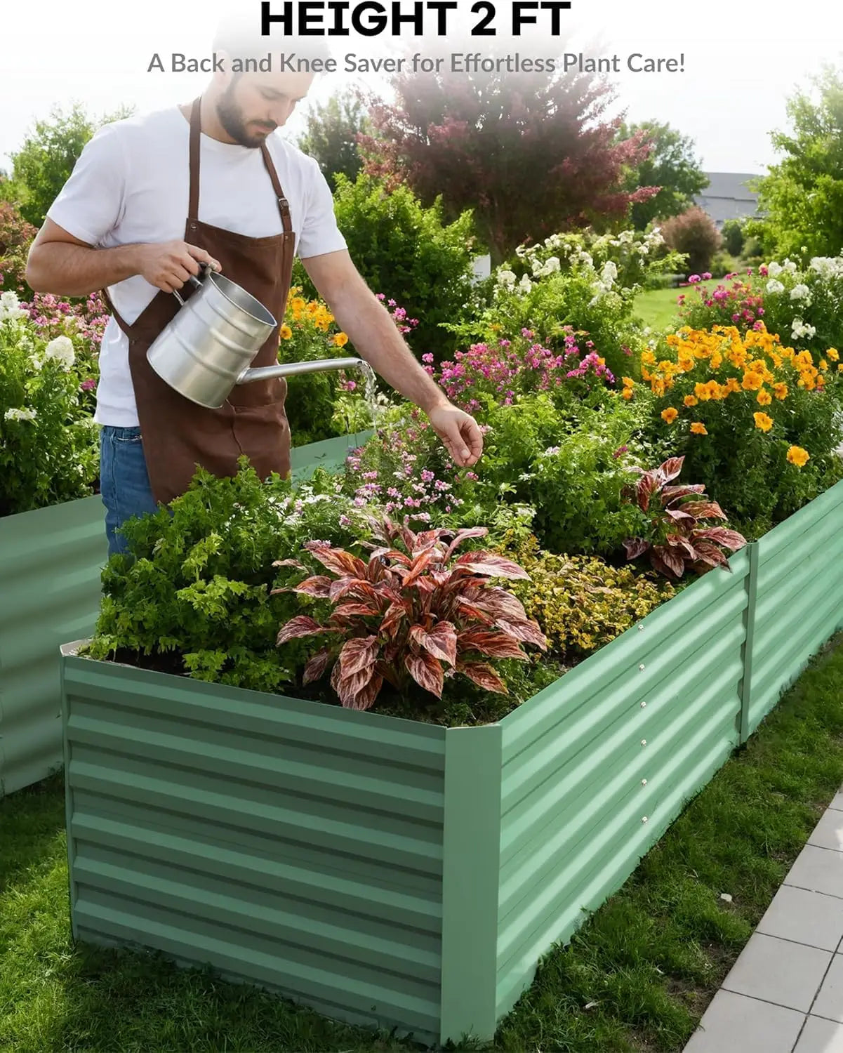Galvanized Raised Garden Bed Deep Root Planter
