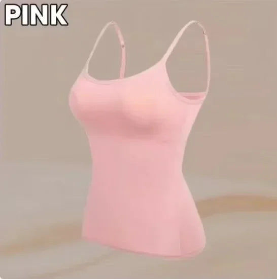 Spaghetti Top Women Vest Women Camisole with Built in Bra Cami Top Vest Tank Top 2024.