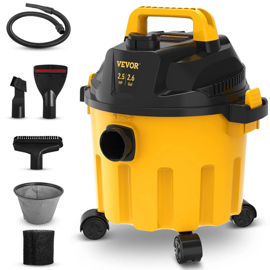Wet Dry Vac 2.6 Gallon 2.5 Peak HP, 3 in 1 Portable Shop Vacuum with Blowing Function.
