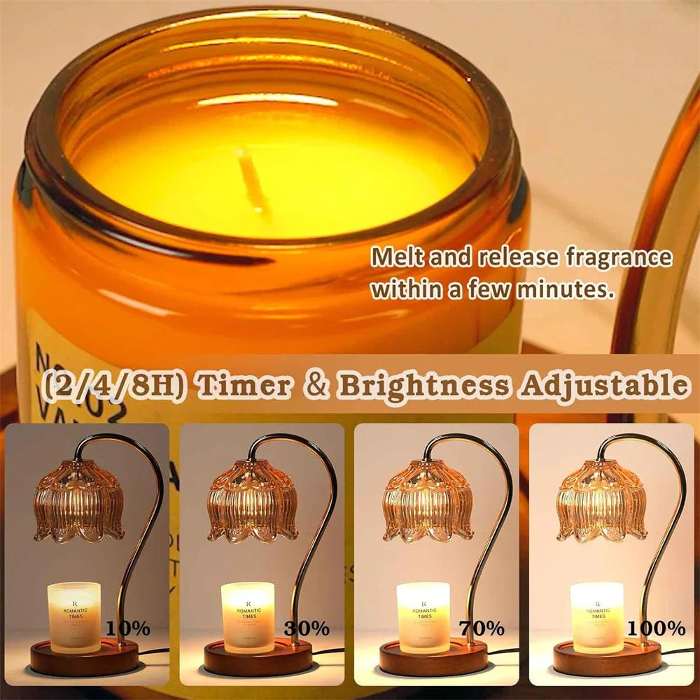 Candle Warmer Lamp Petal Shape Retro Lamp, Candle Tray Home Decoration Aromatherapy.