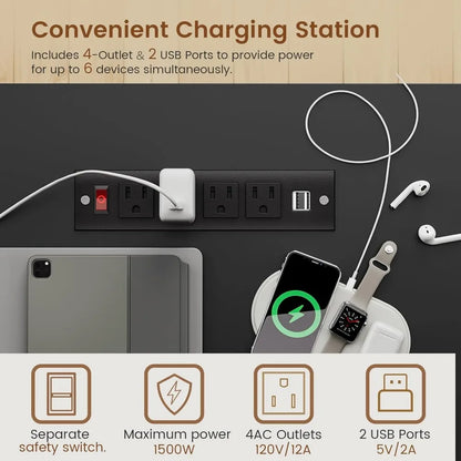 Executive Desk, Computer Desk with Storage Power Outlet.