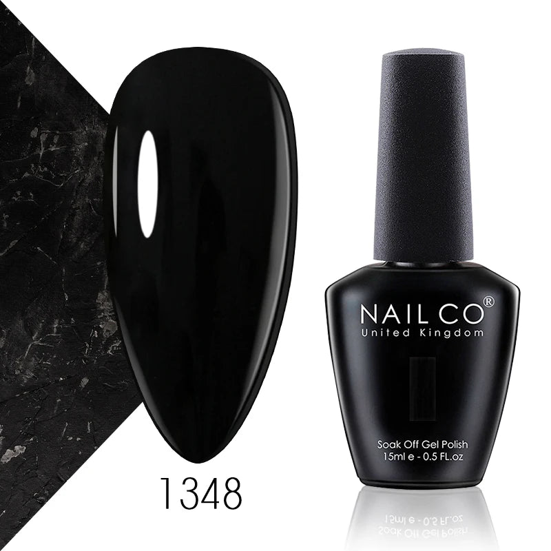 NAILCO 15ml Color Gel Nail Polish Soak Off, Hybrid Varnishes Manicure, UV&LED Nail Gel Semi Permanent Lacquer Base Top Coat.